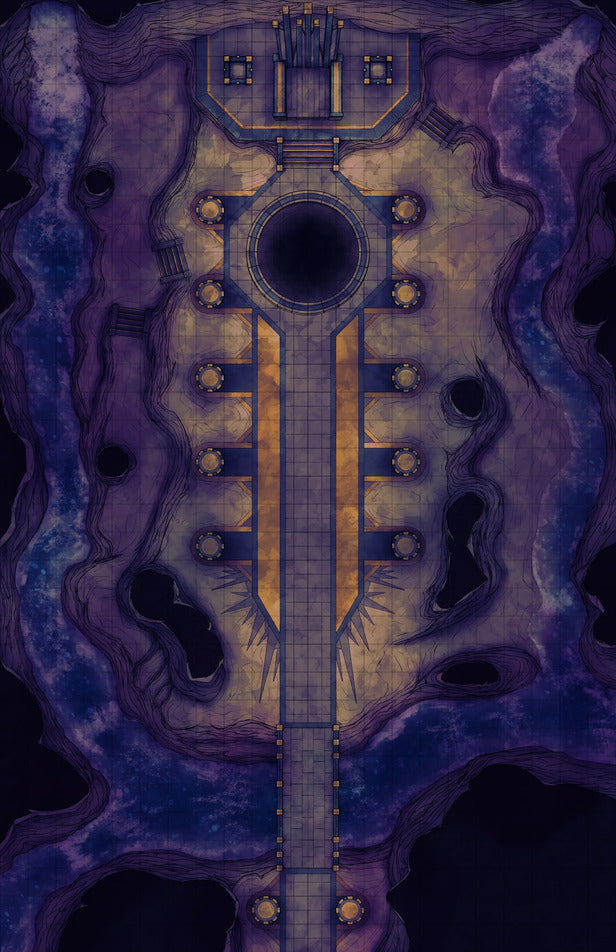 Hades’ Throne Room & Other Thrones Battlemap - purple cavernous dungeon map - Digital, Foundry VTT, Print