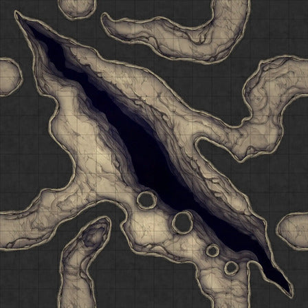 Modular Thousand-Statue Caves Tileset Battlemap - craggy cavern map dark chasm - Digital, Foundry VTT, Print