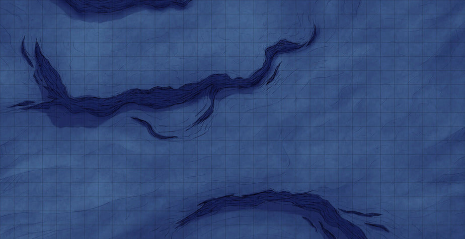 Old Mountain Ruins Battlemap - abstract blue shapes - Digital, Foundry VTT, Print
