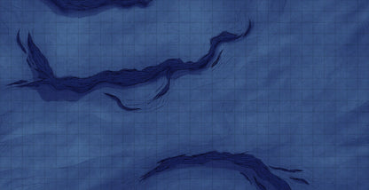 Old Mountain Ruins Battlemap - abstract blue shapes - Digital, Foundry VTT, Print