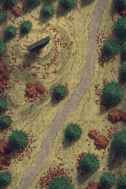 Grassy Road Battlemap - Grassy Road 24x36 Autumn Black Pillar