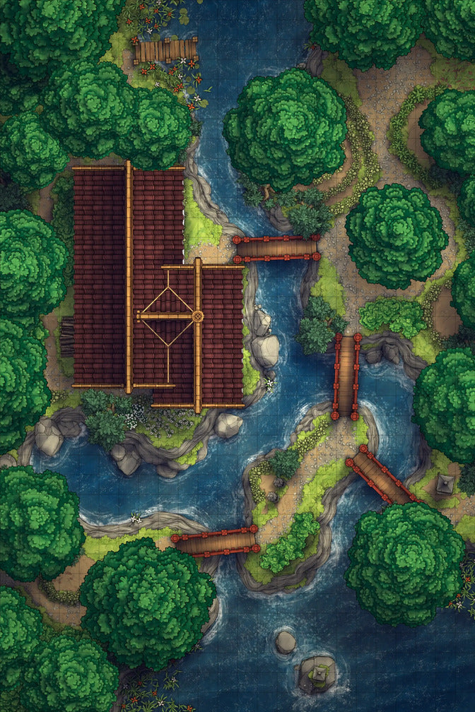 Japanese Tea House Battlemap - Japanese Tea House 24x36 Summer 02