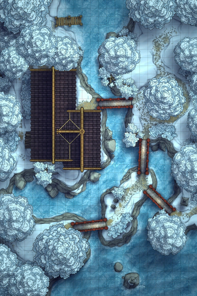 Japanese Tea House Battlemap - Japanese Tea House 24x36 Winter 02