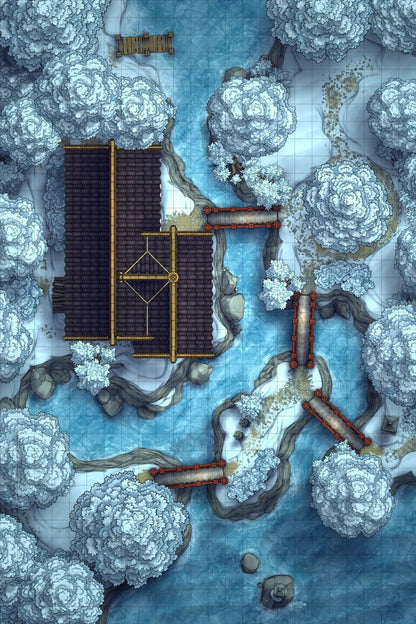 Japanese Tea House Battlemap - Japanese Tea House 24x36 Winter 02