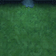 Modular Garden Tileset & Assets Battlemap - 8x8 Exterior I 03 Grassy Exit Night - DnD Map, Foundry VTT, Print