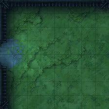 Modular Garden Tileset & Assets Battlemap - 8x8 Exterior L 03 Inner Corner Exit Night - DnD Map, Foundry VTT, Print