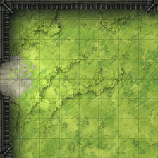 Modular Garden Tileset & Assets Battlemap - 8x8 Exterior L 03 Inner Corner Exit - DnD Map, Foundry VTT, Print