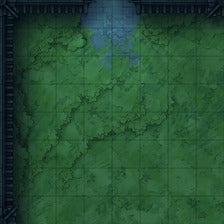Modular Garden Tileset & Assets Battlemap - 8x8 Exterior L 04 Inner Corner Exit Mirrored Night - DnD Map, Foundry VTT, Print