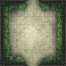 Modular Garden Tileset & Assets Battlemap - 8x8 I 02 Bordered - DnD Map, Foundry VTT, Print