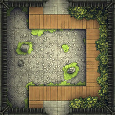 Modular Garden Tileset & Assets Battlemap - 8x8 I 04 Planks - DnD Map, Foundry VTT, Print