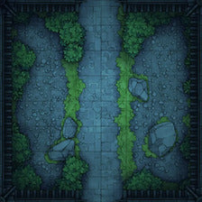 Modular Garden Tileset & Assets Battlemap - 8x8 I 07 Garden 2 Night - DnD Map, Foundry VTT, Print