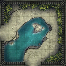 Modular Garden Tileset & Assets Battlemap - 8x8 L 02 Garden - DnD Map, Foundry VTT, Print