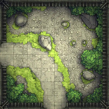 Modular Garden Tileset & Assets Battlemap - 8x8 L 04 Zen - DnD Map, Foundry VTT, Print