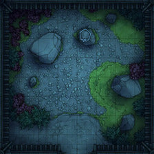 Modular Garden Tileset & Assets Battlemap - 8x8 O 02 Zen Night - DnD Map, Foundry VTT, Print
