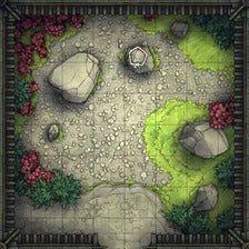 Modular Garden Tileset & Assets Battlemap - 8x8 O 02 Zen - DnD Map, Foundry VTT, Print