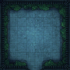 Modular Garden Tileset & Assets Battlemap - 8x8 O 04 Bordered Night - DnD Map, Foundry VTT, Print