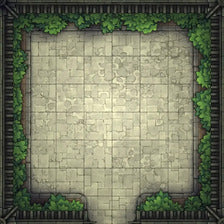 Modular Garden Tileset & Assets Battlemap - 8x8 O 04 Bordered - DnD Map, Foundry VTT, Print