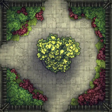 Modular Garden Tileset & Assets Battlemap - 8x8 T 02 Garden - DnD Map, Foundry VTT, Print