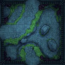 Modular Garden Tileset & Assets Battlemap - 8x8 T 03 Zen Night - DnD Map, Foundry VTT, Print