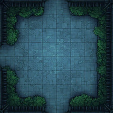 Modular Garden Tileset & Assets Battlemap - 8x8 T 05 Bordered Night - DnD Map, Foundry VTT, Print