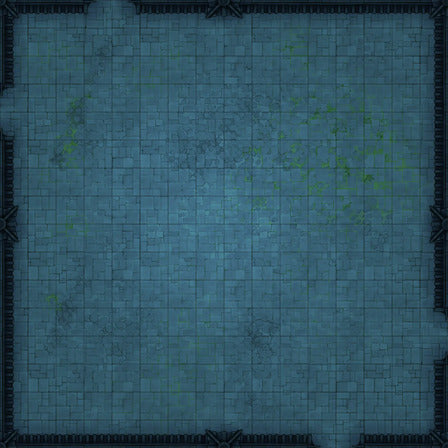 Modular Garden Tileset & Assets Battlemap - 16x16 X 01 Empty Night - DnD Map, Foundry VTT, Print