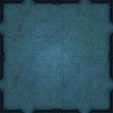Modular Garden Tileset & Assets Battlemap - 16x16 X 04 Eight Entrances Night - DnD Map, Foundry VTT, Print