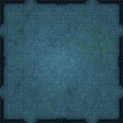 Modular Garden Tileset & Assets Battlemap - 16x16 X 04 Eight Entrances Night - DnD Map, Foundry VTT, Print