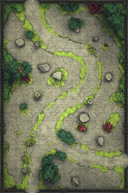 Modular Garden Tileset & Assets Battlemap - 16x24 T 01 Zen - DnD Map, Foundry VTT, Print