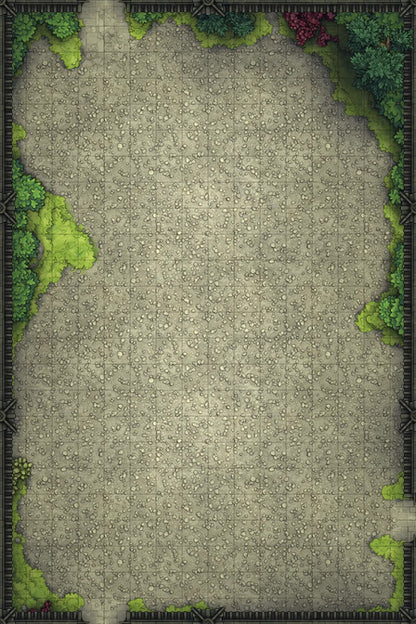 Modular Garden Tileset & Assets Battlemap - 16x24 T 02 Zen Empty - DnD Map, Foundry VTT, Print