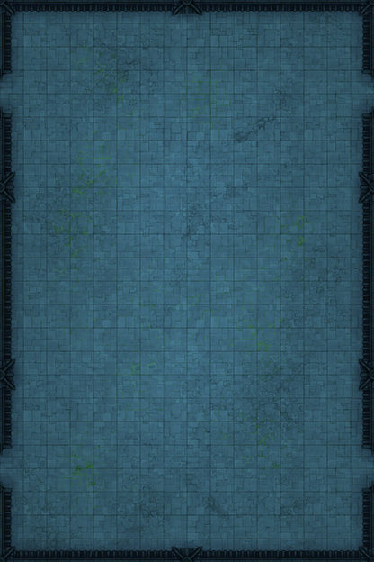 Modular Garden Tileset & Assets Battlemap - 16x24 X 01 Courtyard Night - DnD Map, Foundry VTT, Print
