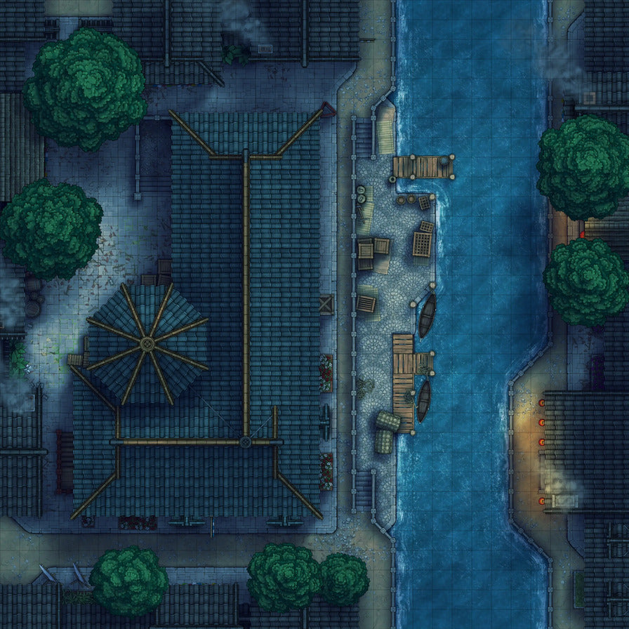 Magic Shop Battlemap - Empty Night 02 - DnD Map, Digital, Foundry VTT, Print