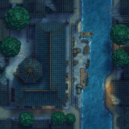 Magic Shop Battlemap - Magical Ritual Night 02 - DnD Map, Digital, Foundry VTT, Print