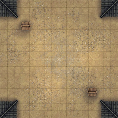 Modular Japanese City Streets Tileset Battlemap - square tiled battle map - Digital, Foundry VTT, Print
