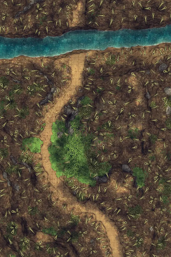 Bamboo Forest Shrine Battlemap - overhead view forest path - Digital, Foundry VTT, Print