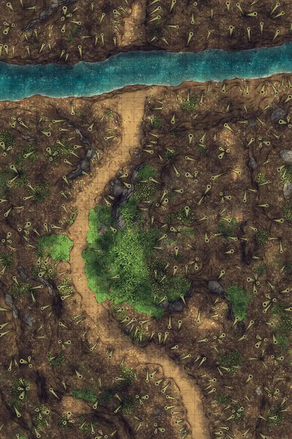 Bamboo Forest Shrine Battlemap - overhead view forest path - Digital, Foundry VTT, Print