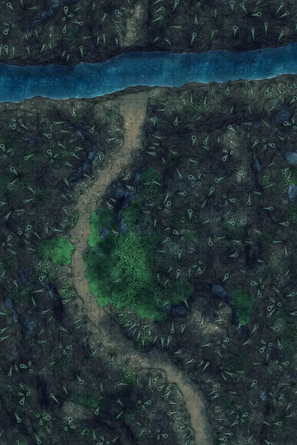Bamboo Forest Shrine Battlemap - overhead view forest path - Digital, Foundry VTT, Print