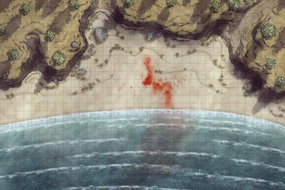 Beach Episode Battlemap - pool blood - Digital, Foundry VTT, Print