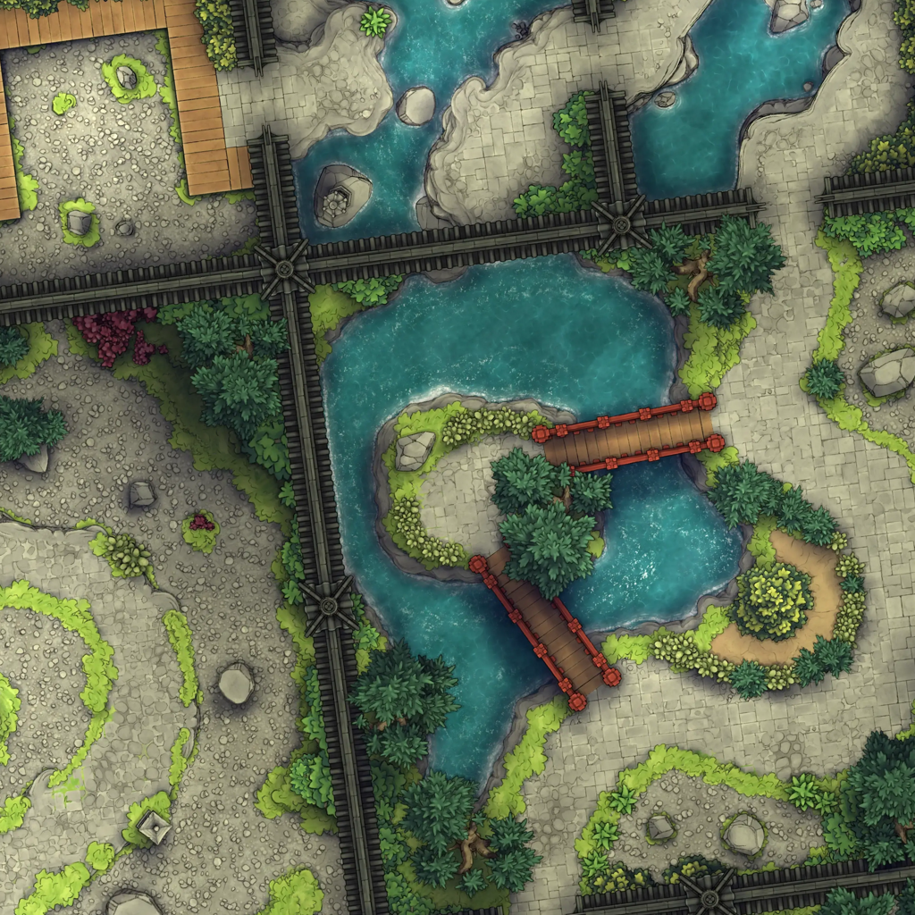 Modular Garden Tileset & Assets Battlemap - DnD Map