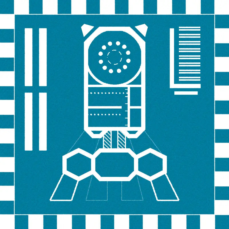 Dungeondraft Blueprint Assets Asset Kit - blue white hexagonal patterned microphone