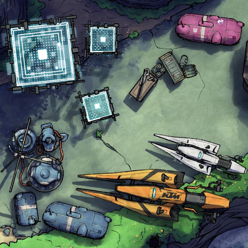 Dungeons & Destiny - Miscellanea Asset Kit - futuristic vehicles structures - Digital