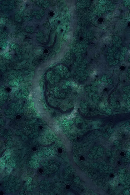 Forest Floor Pack Battlemap - dark swampy forest map - Digital, Foundry VTT, Print