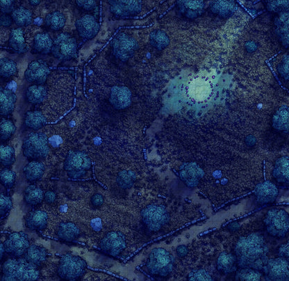 Forgotten Golden Wheat Fields Battlemap - blue green textured fabric intricate - Digital, Foundry VTT, Print