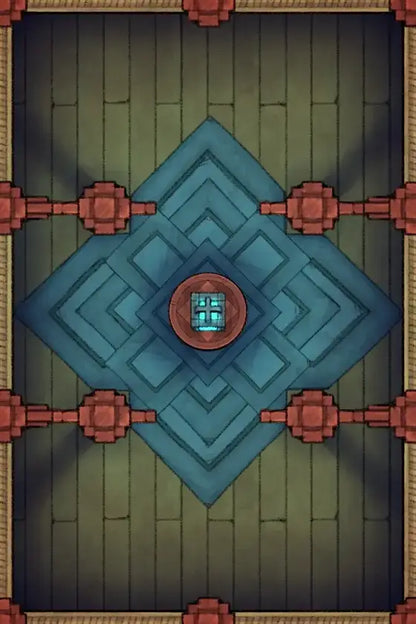 Fox Spirit’s Island Palace - Modular Dungeon Tileset Battlemap - blue diamond-shaped rug geometric patterns - Digital,