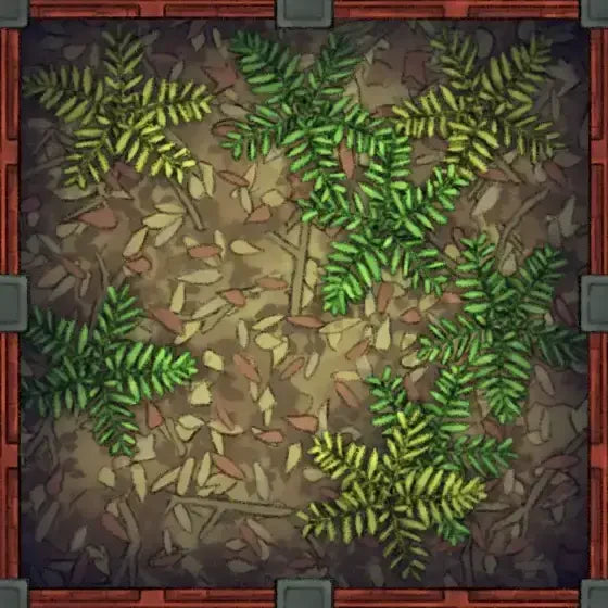 Fox Spirit’s Island Palace - Modular Dungeon Tileset Battlemap - fern leaf patterned rug earthy - Digital, Foundry VTT,