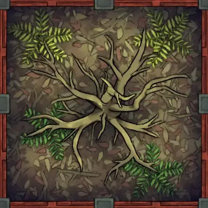 Fox Spirit’s Island Palace - Modular Dungeon Tileset Battlemap - golden antlered tree wall art - Digital, Foundry VTT,