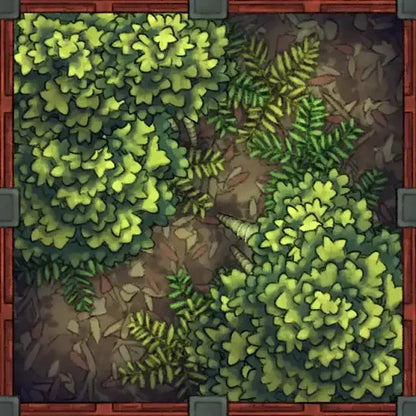 Fox Spirit’s Island Palace - Modular Dungeon Tileset Battlemap - green leafy plant wall art - Digital, Foundry VTT,