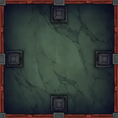 Fox Spirit’s Island Palace - Modular Dungeon Tileset Battlemap - green marble floor tile red - Digital, Foundry VTT,