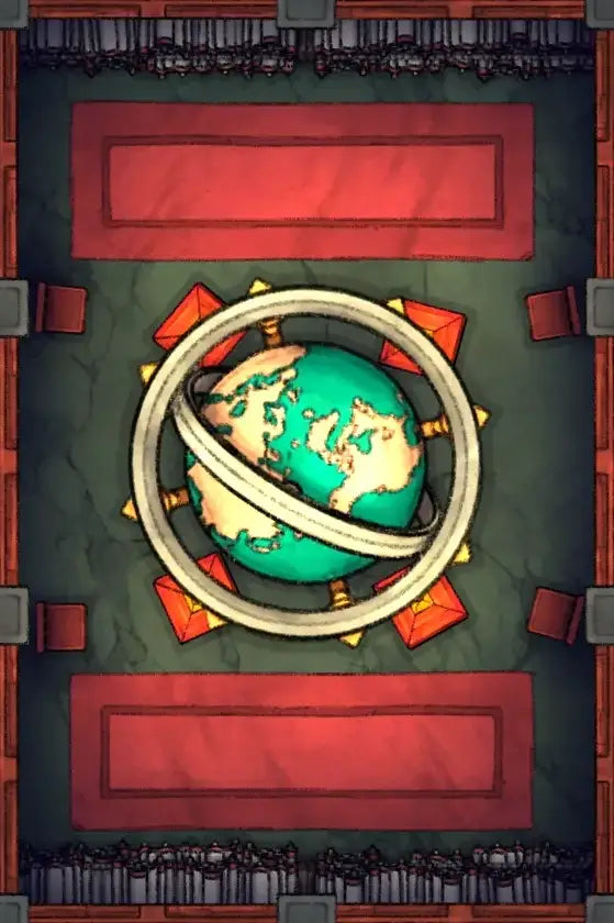 Fox Spirit’s Island Palace - Modular Dungeon Tileset Battlemap - green blue globe wooden rings - Digital, Foundry VTT,