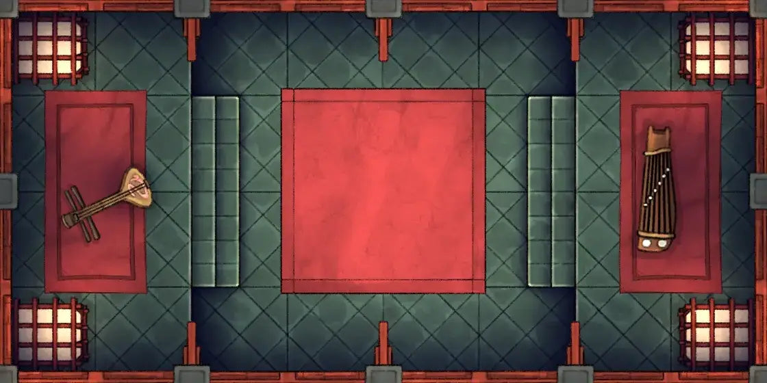 Fox Spirit’s Island Palace - Modular Dungeon Tileset Battlemap - red quilted leather wallet gold - Digital, Foundry