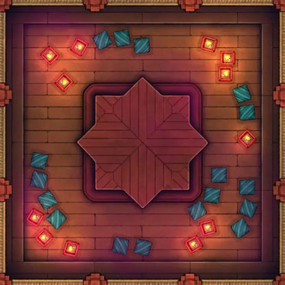 Fox Spirit’s Island Palace - Modular Dungeon Tileset Battlemap - red wooden game board geometric - Digital, Foundry
